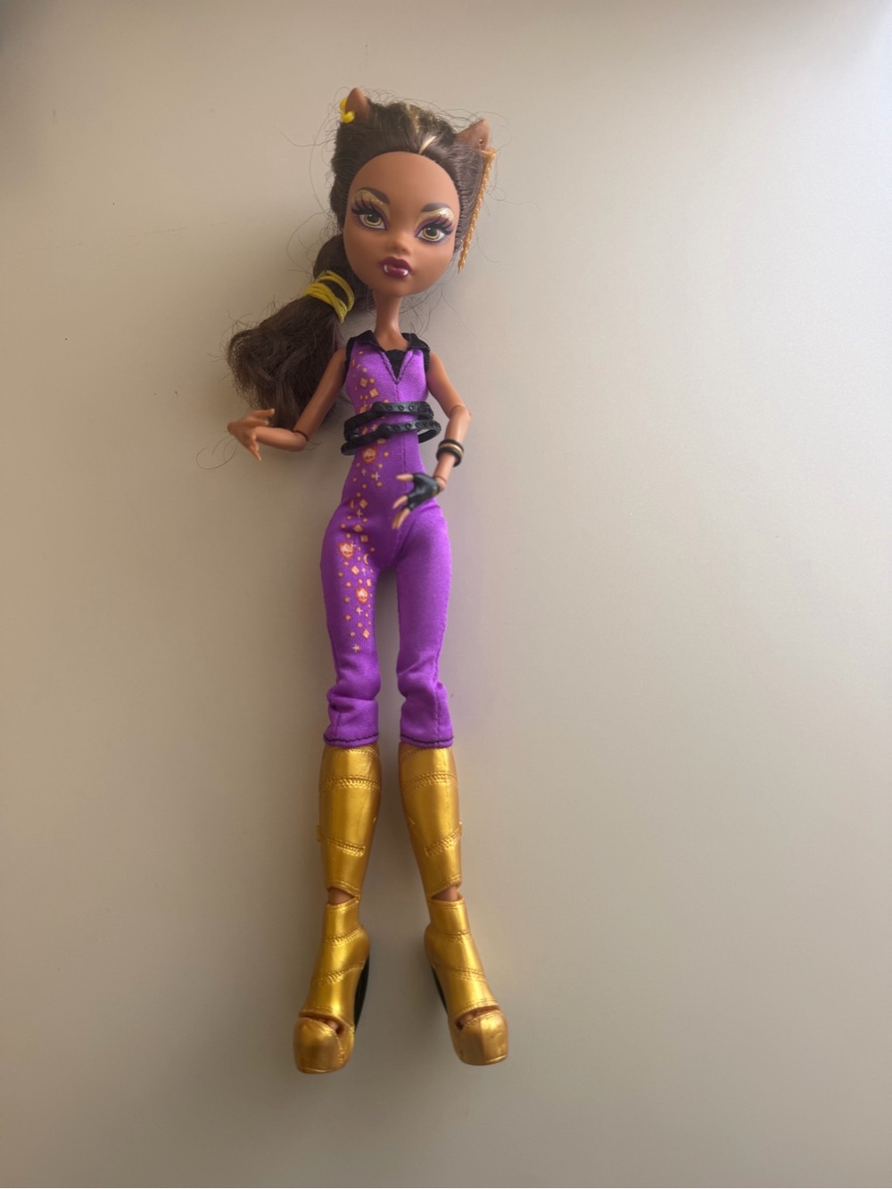 Monster High Music Festival Clawdeen Wolf Doll Purple Jumpsuit with Gold Accents